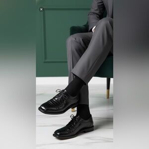 Mezlan Genuine Black Crocodile‎ Oxfords Men’s Size 10.5M